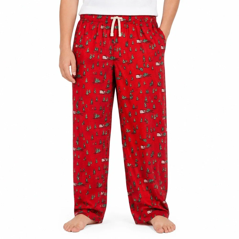 Vineyard Vines Pajama Pants Kids XL 18 Red Good Holiday Whale Christmas Tree